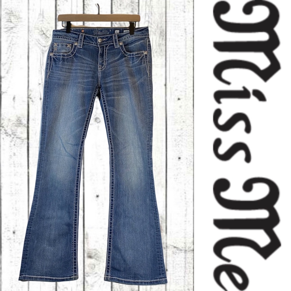 MISS ME Women’s Size 30 Denim Jeans Signature Boot Fit Stretch Embellished Bling